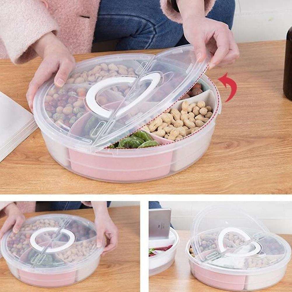 and Nut Serving Container, Appetizer Tray with Lid,Multi Sectional Nuts and Serving Tray with Lid