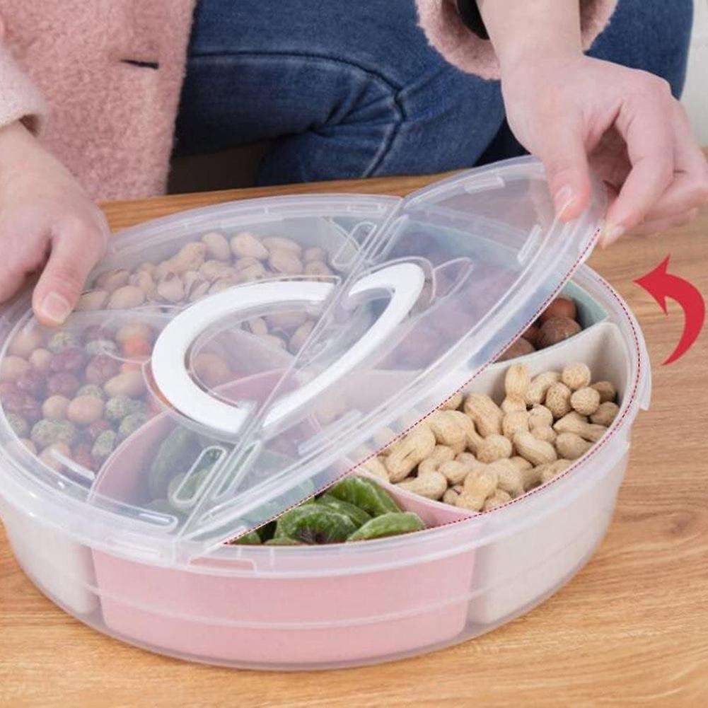 and Nut Serving Container, Appetizer Tray with Lid,Multi Sectional Nuts and Serving Tray with Lid