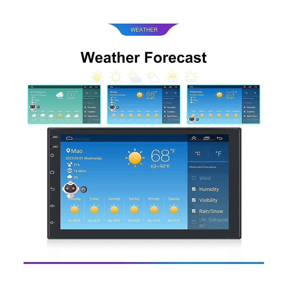 Android 13 7inch Car Radio 2 Din Wireless Carplay Android Auto Gps Navigation Multimedia Mp5 Player