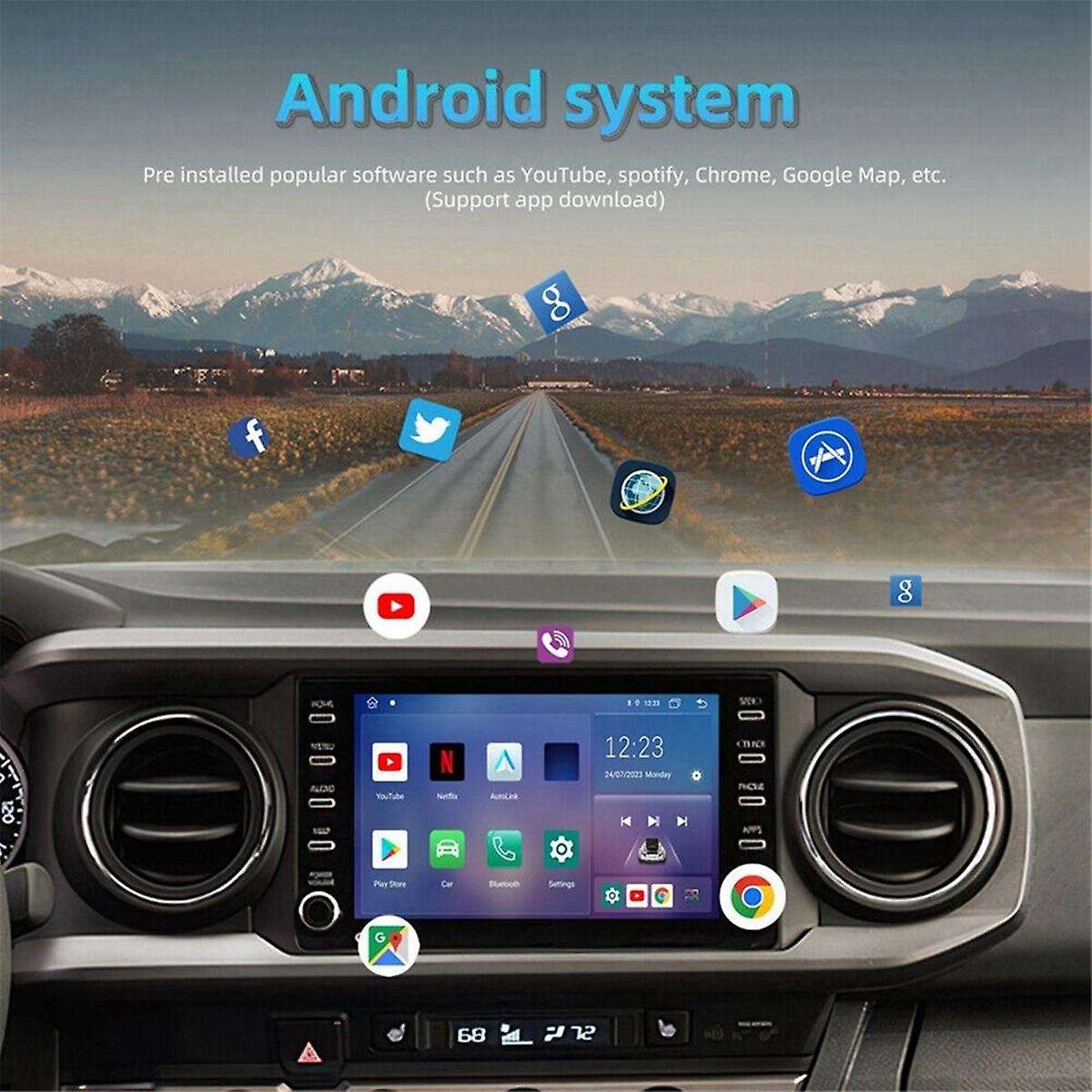 Android 13 Wired to Wireless Carplay AI Box Android Auto GPS BT Adapter 2+32G and Radio CD/ DVD Dish