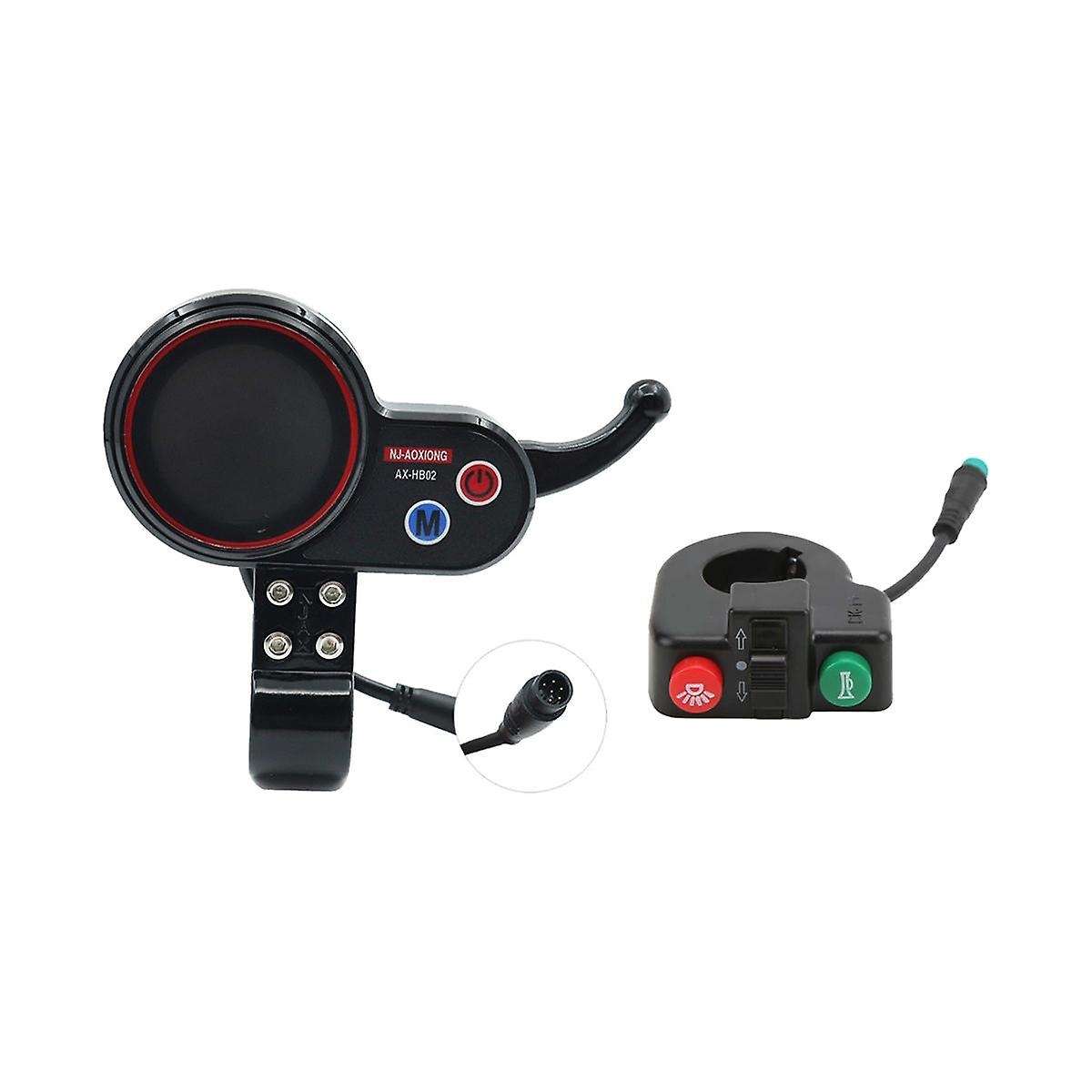-aoxiong Ax-hb02 Electric Scooter Dashboard Meter+switch Button 36v 48v Adjustable 6pin for Electric