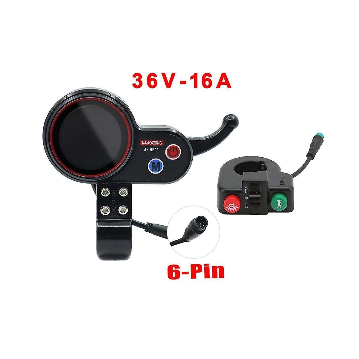 -aoxiong Ax-hb02 Electric Scooter Dashboard Meter+switch Button 36v 48v Adjustable 6pin for Electric