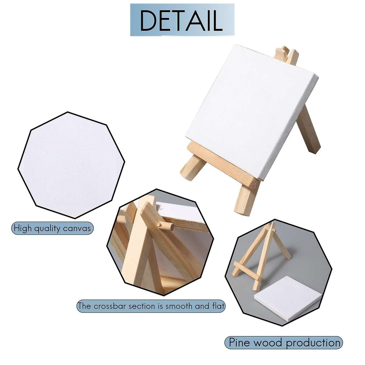 Artists 3 Inch X3 Inch Mini Canvas & 5 Inch Mini Easel Set Painting Craft Drawing - Set Contains: 1