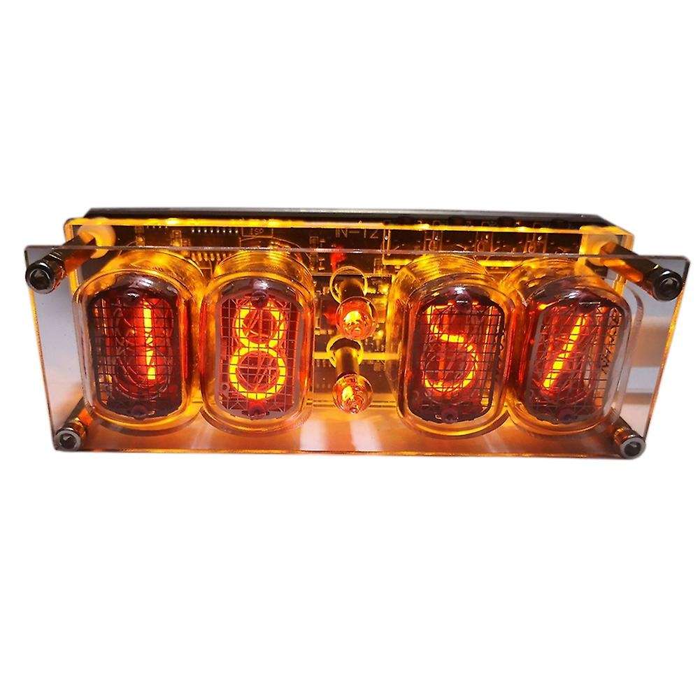 Assembled IN-12 Glow Tube 4-Digit Clock Colorful LED Backlight DS3231 Nixie Clock DC5V USB Electroni