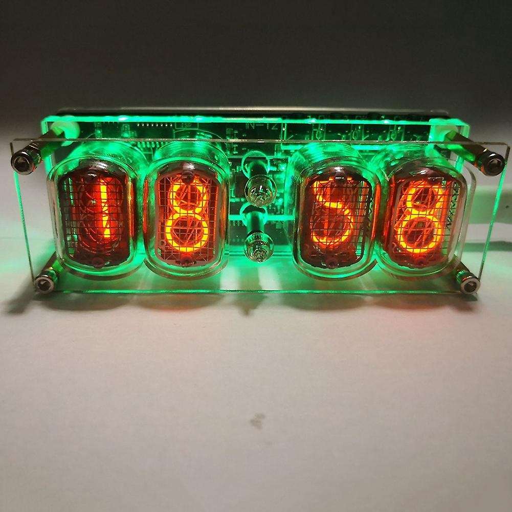 Assembled IN-12 Glow Tube 4-Digit Clock Colorful LED Backlight DS3231 Nixie Clock DC5V USB Electroni
