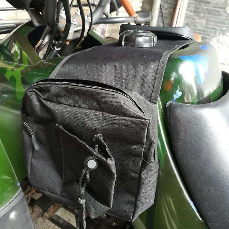 ATV UTV Scooter Motorcycle Dual Zippered Pocket Storage Saddle Waterproof Bag