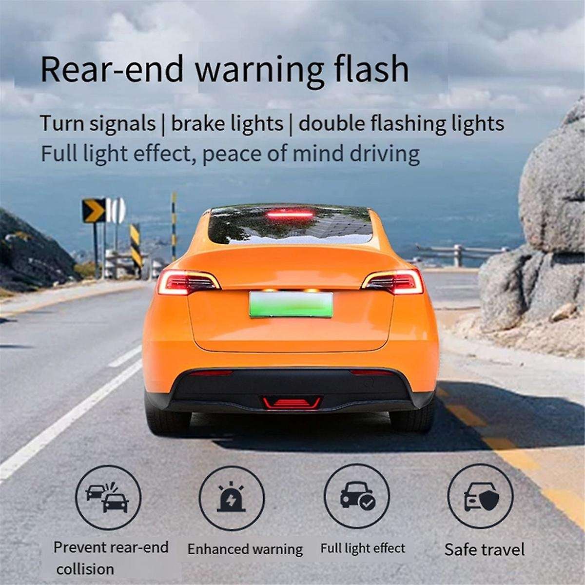 Auto LED Rear Brake Light Warning Signal Light Streamer Pilot Light Anti-Rear Collision Light for Mo