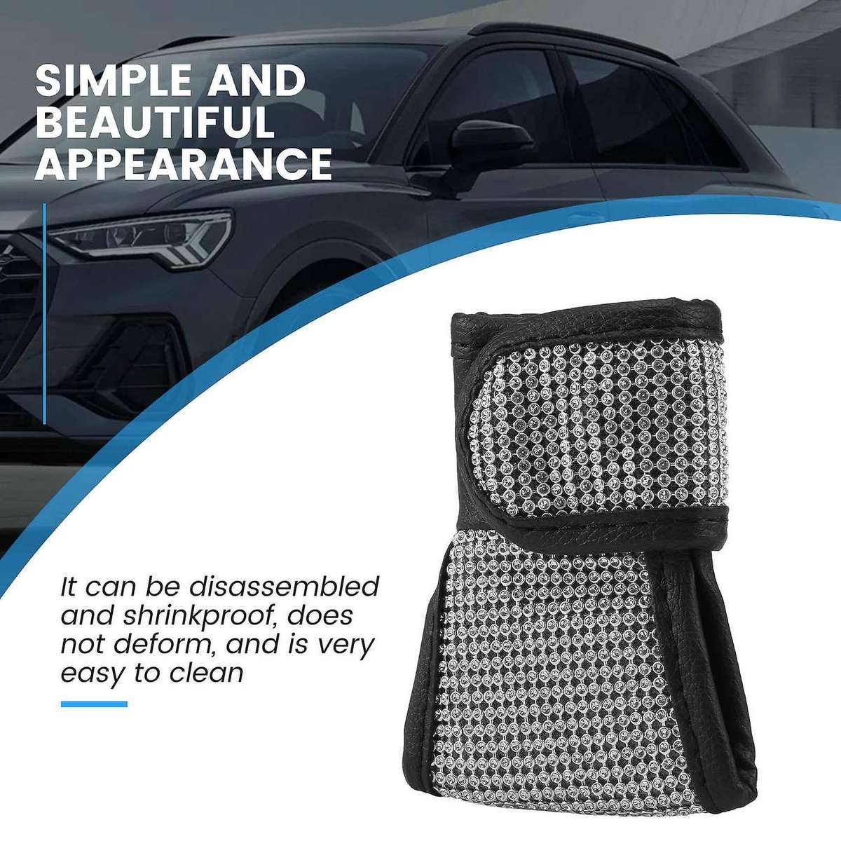 Auto Shift Cover, Luster Crystal Car Knob Stick Protector Diamond Car Decor Accessories for Women