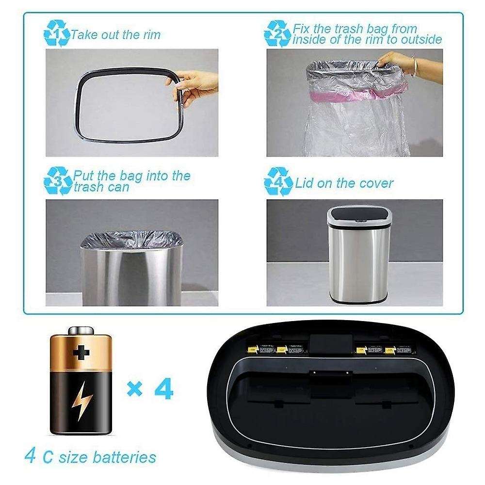 Automatic Touchless Trash Smart Trash Can Electric Trash Can Car Trash Can Trash Can for Bathroom Ki