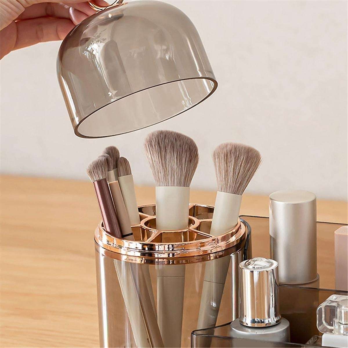 Makeup Organizer for Vanity,Skincare Organizer with Makeup Holder Organizer,Partitioned Storage Cosm