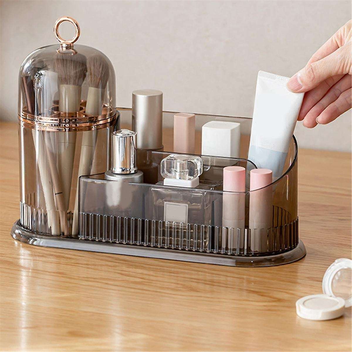 Makeup Organizer for Vanity,Skincare Organizer with Makeup Holder Organizer,Partitioned Storage Cosm