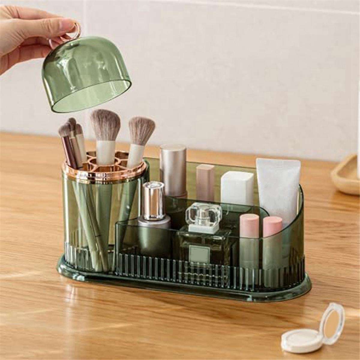 Makeup Organizer for Vanity,Skincare Organizer with Makeup Holder Organizer,Partitioned Storage Cosm