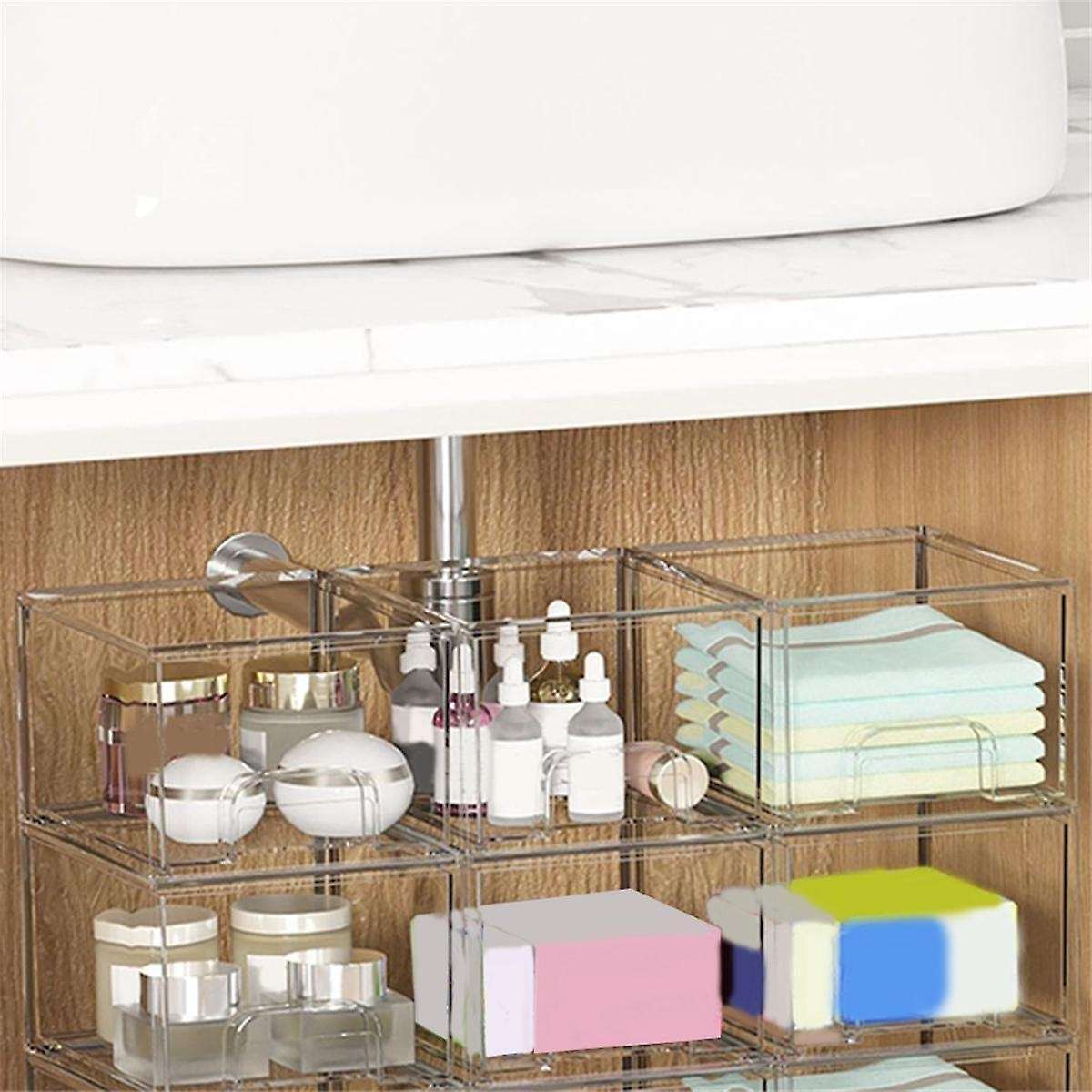Makeup Organizer Storage Drawers, Stackable Skincare Organizers, Clear Plastic Storage Bins, Acryli
