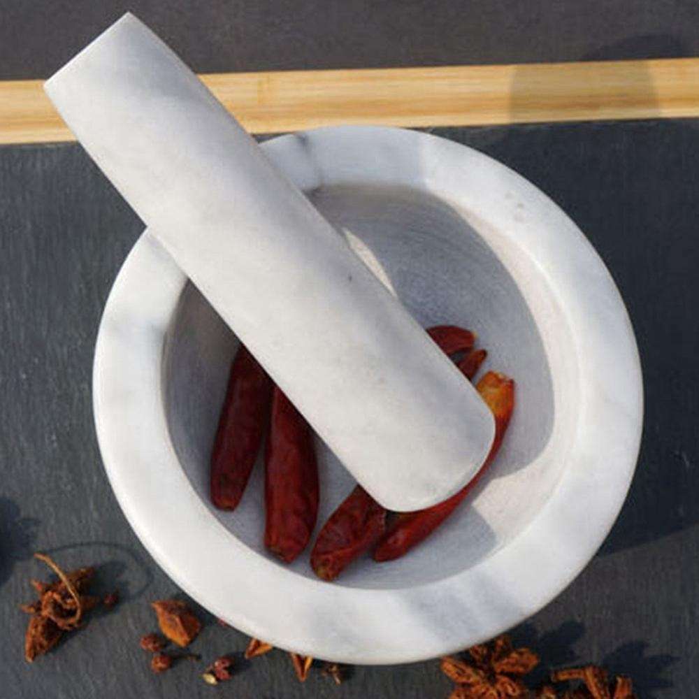 Marble Mortar and Pestle Set Bowl with Spoon Seasoning & Spice Tools Marble Garlic Mortar Bowl for P