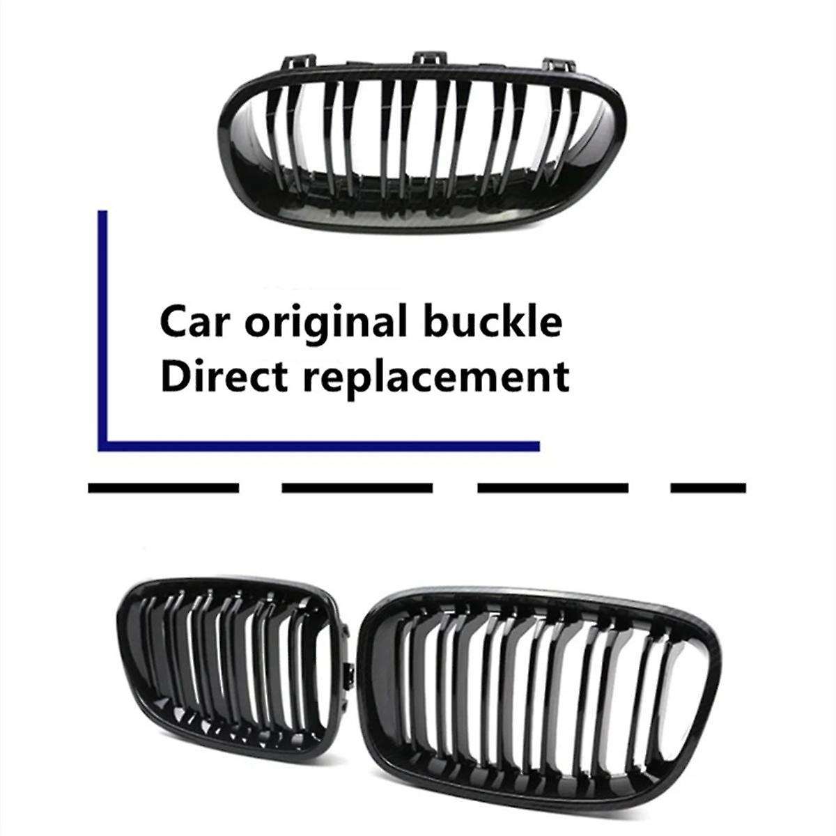 Matte Black Front Bumper Kidney Grille Grill Hood Mesh Double Line for E60 M5 E61 520I 545I 550I 535