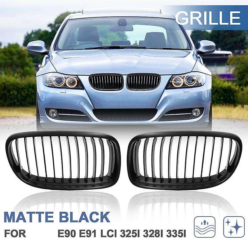Matte Black Front Center Kidney Grill Grille for  2009-2011 E90 E91 323I 325I 328I 330I 335I 4D