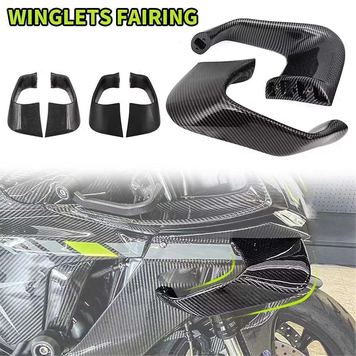 Matte Black Motorcycle Fixed Fairing Small Wing Spoiler Aerodynamic Wing for YZF R1 2015-2022 YZF R6