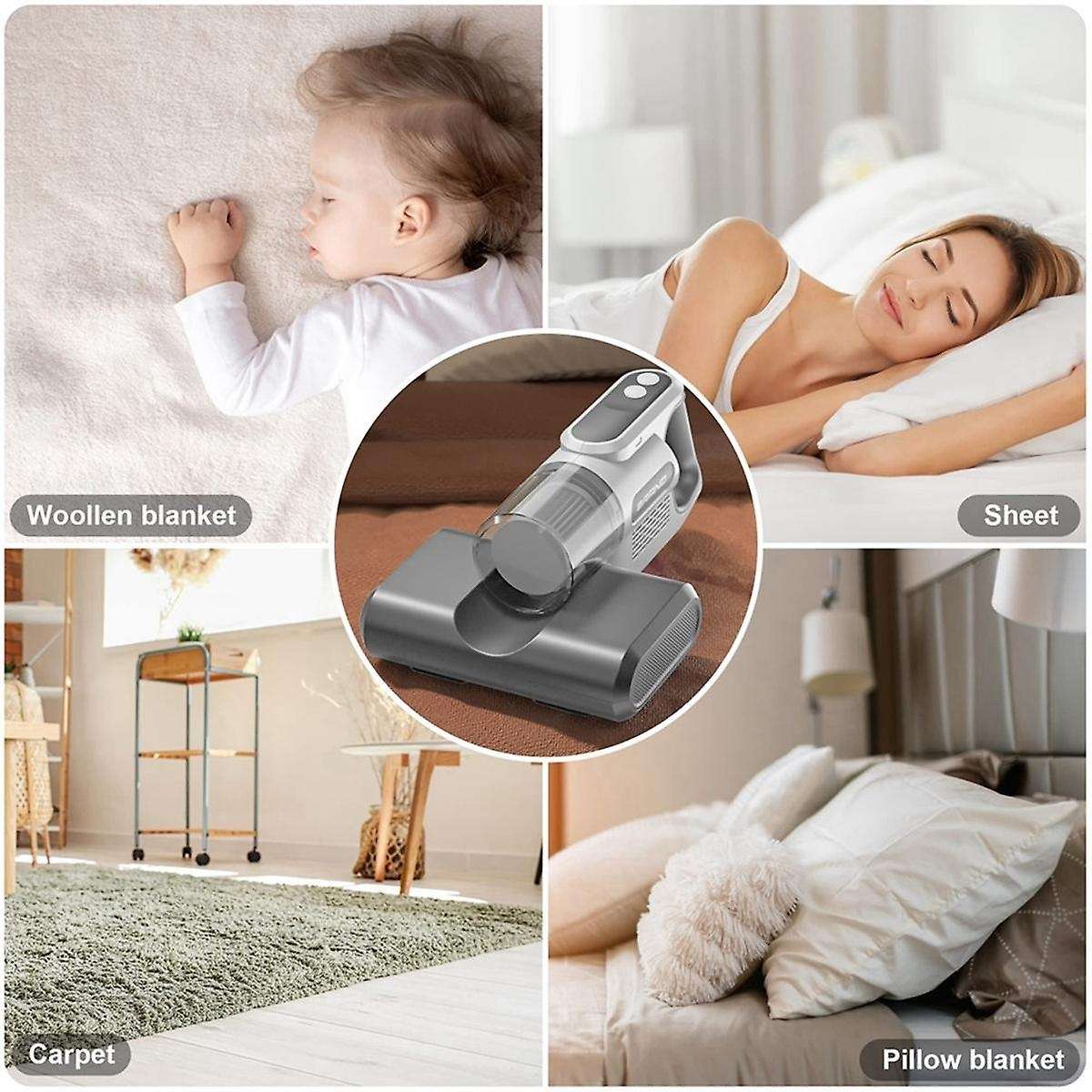 Mattress Vacuum Cleaner, and Rechargeable Car Vacuum, Effectively Clean Up for Sofas, Bed, Car Home