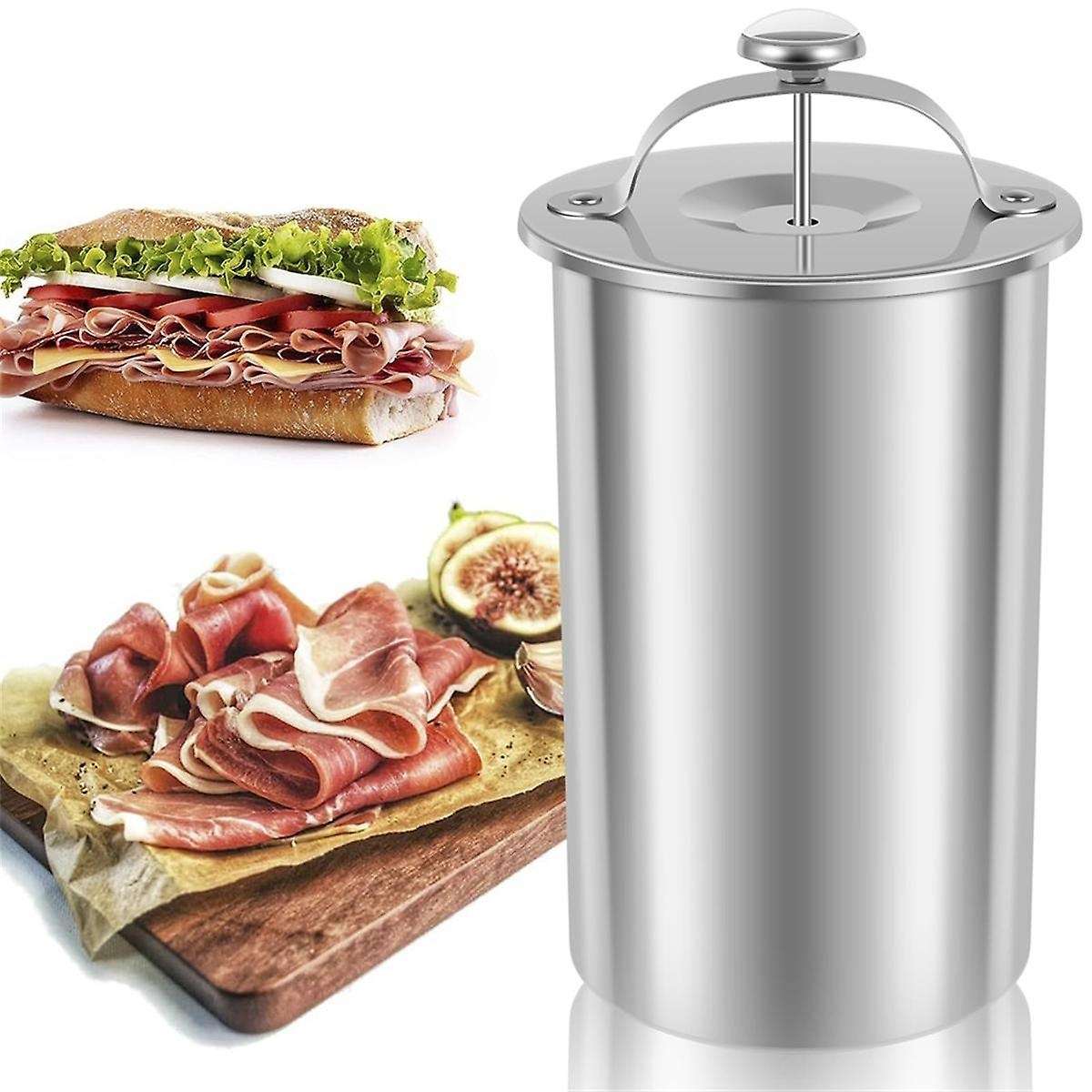 Meat Press Cooker 304stainless Steel Ham Press Maker Multifunctional Round Shape Homemade Meat Press