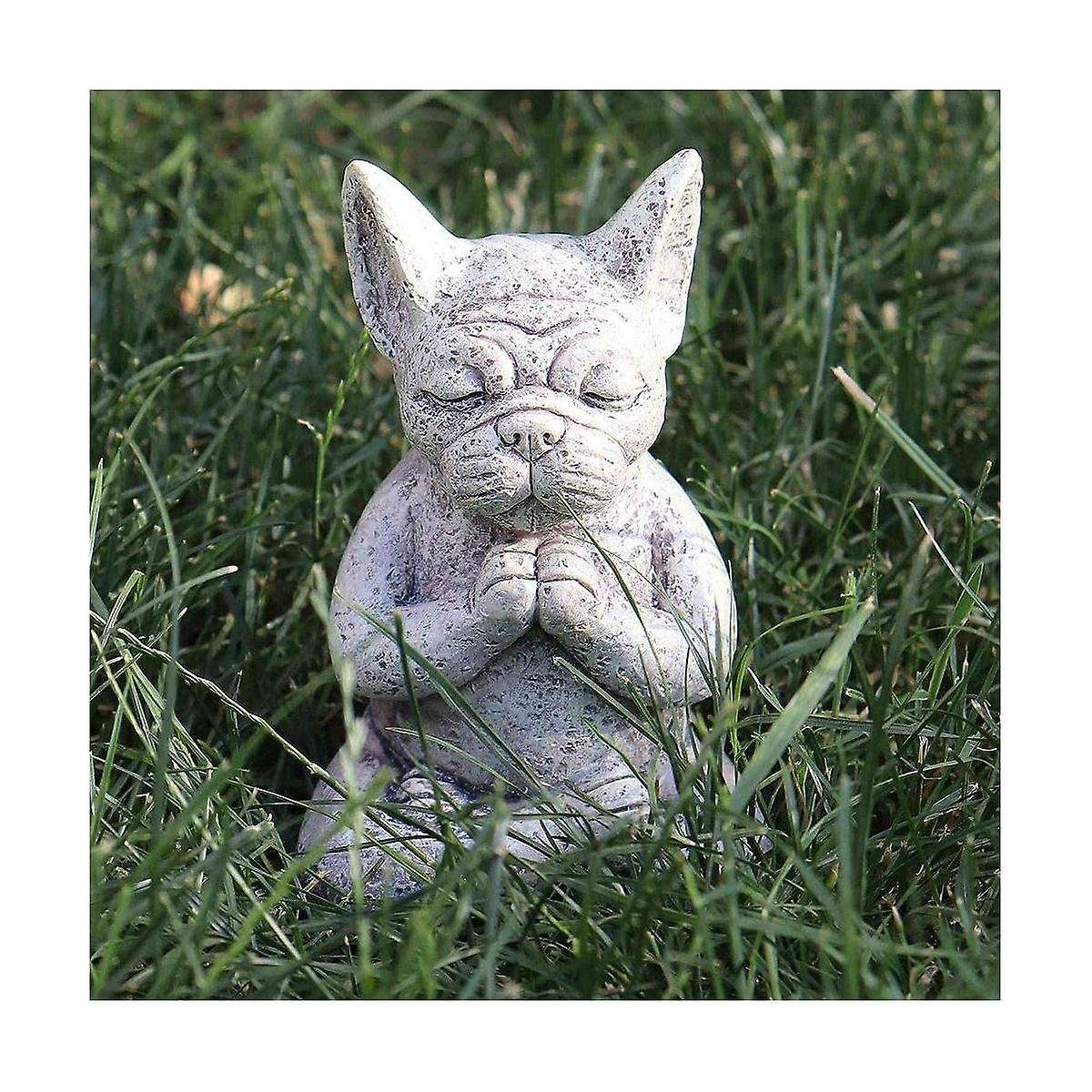 Meditating Dog Statue Buddha, French Bulldog Meditating Statue, Meditating Bulldog Resin Ornament,yo