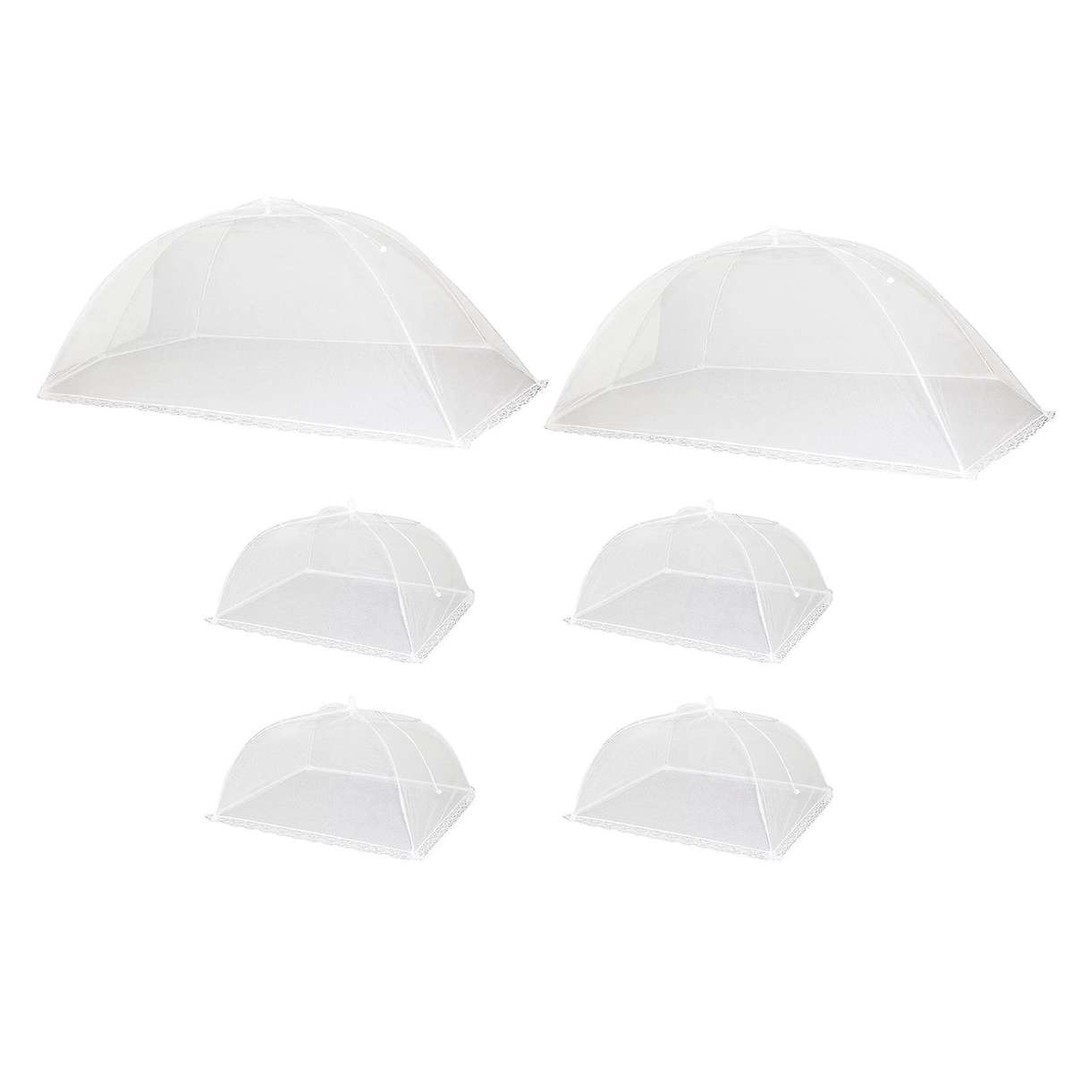 Mesh Food Cover Set,2 Jumbo(44x20inch)& 4 Large(17x17inch) Pop-up Food Tents/food Covers,reusable/c