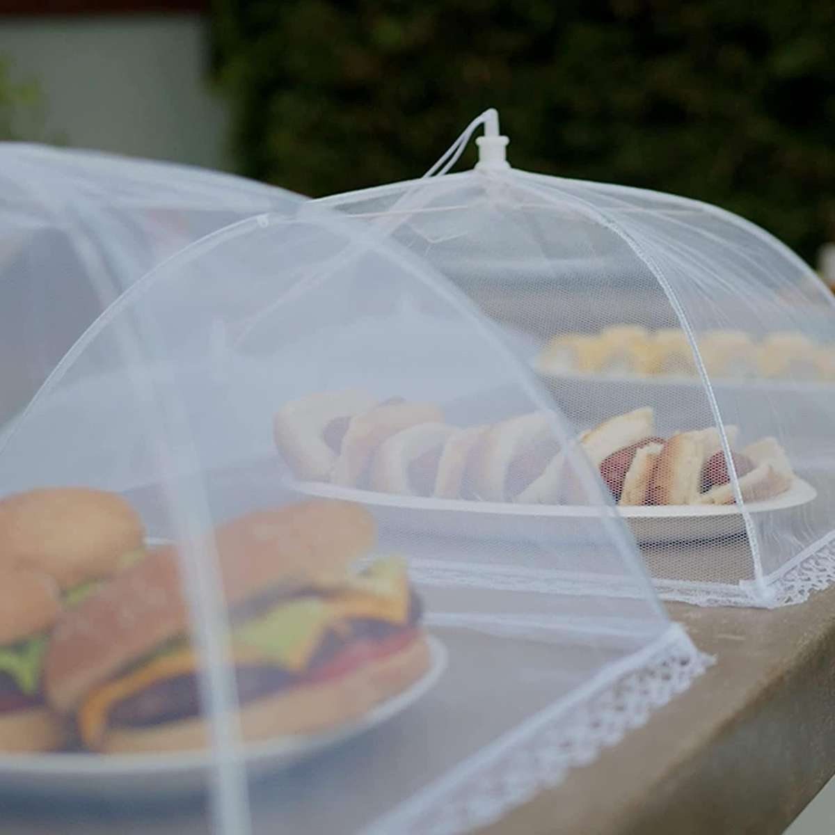 Mesh Food Cover Set,2 Jumbo(44x20inch)& 4 Large(17x17inch) Pop-up Food Tents/food Covers,reusable/c