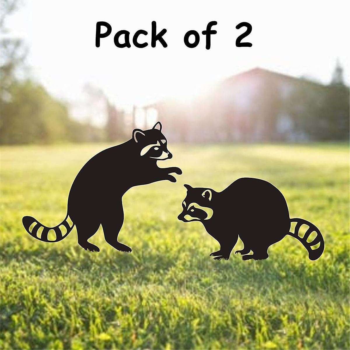 Metal Animal Garden Statues Stakes, Black Animal Silhouette Animals Decorative Garden Stakes,Outdoor