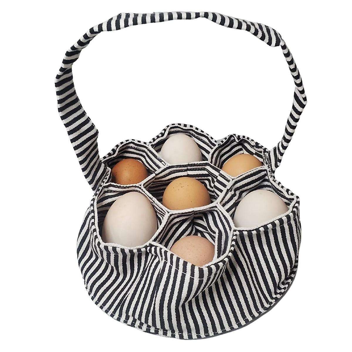 Mini Fabric Egg Basket for Gathering Eggs - 1PCS Egg Collecting Basket with 7 Pouches for Chicken, D