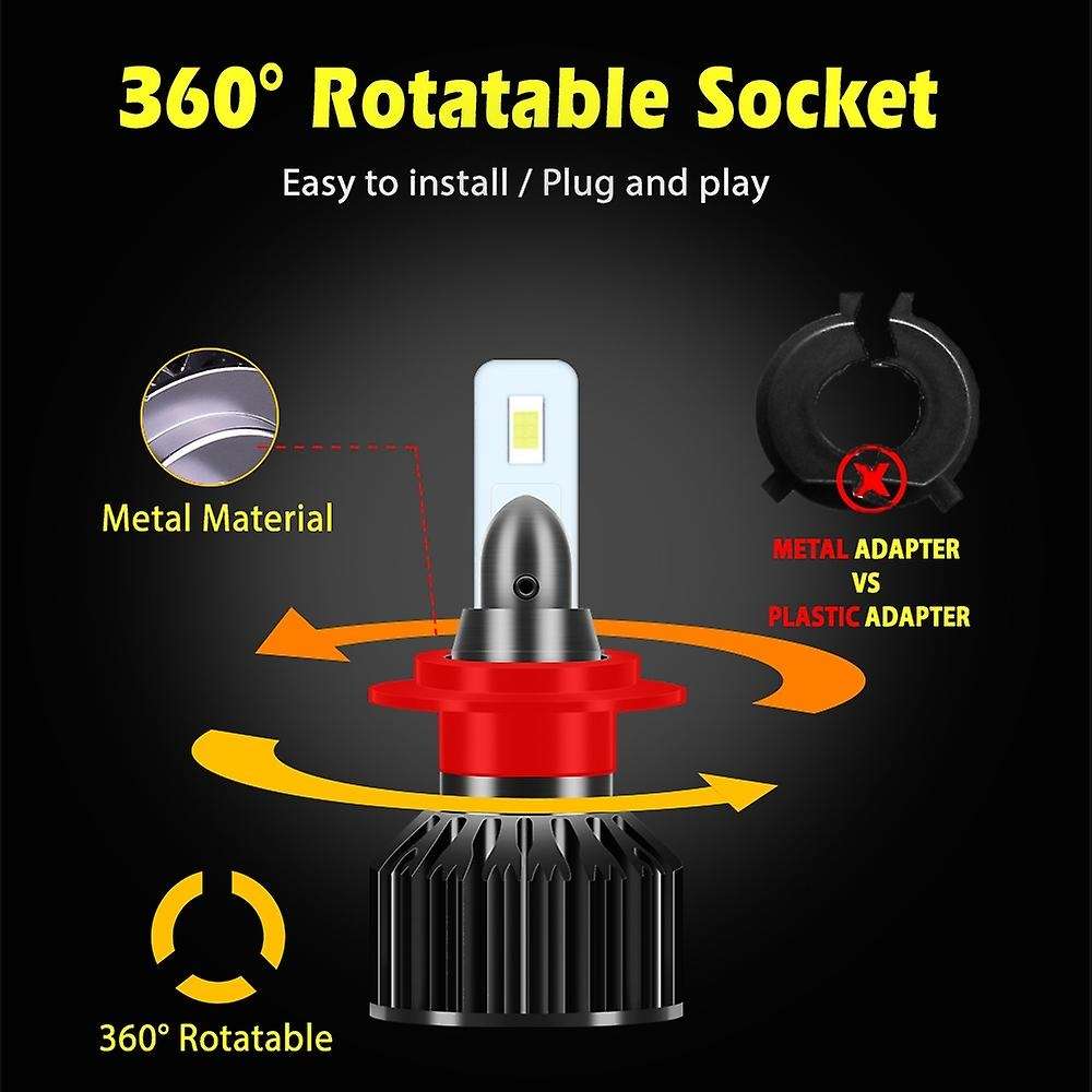 Mini LED Car Headlight Bulb 12000LM 6500K H13 H27 880 HB3 HB4 9007 Running Auto head light lamp H7
