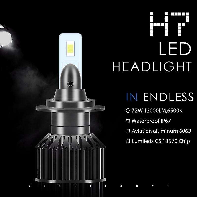Mini LED Car Headlight Bulb 12000LM 6500K H13 H27 880 HB3 HB4 9007 Running Auto head light lamp H7