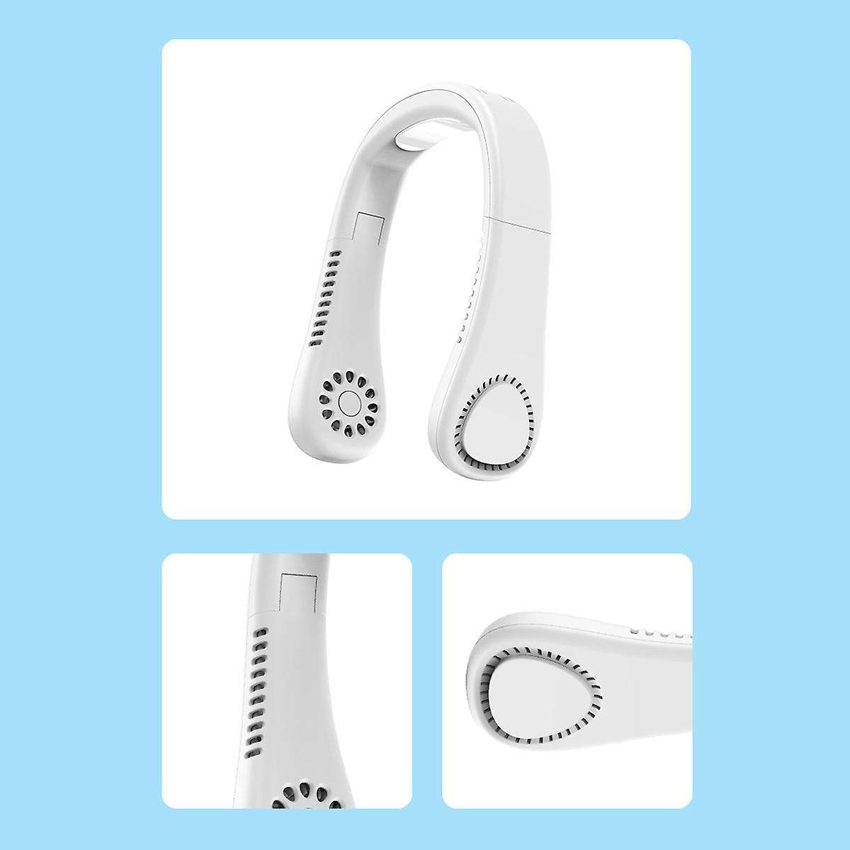 Mini Neck Fan Portable Bladeless Fan Rechargeable Leafless Hanging Fans Air Cooler Wearable Neckband