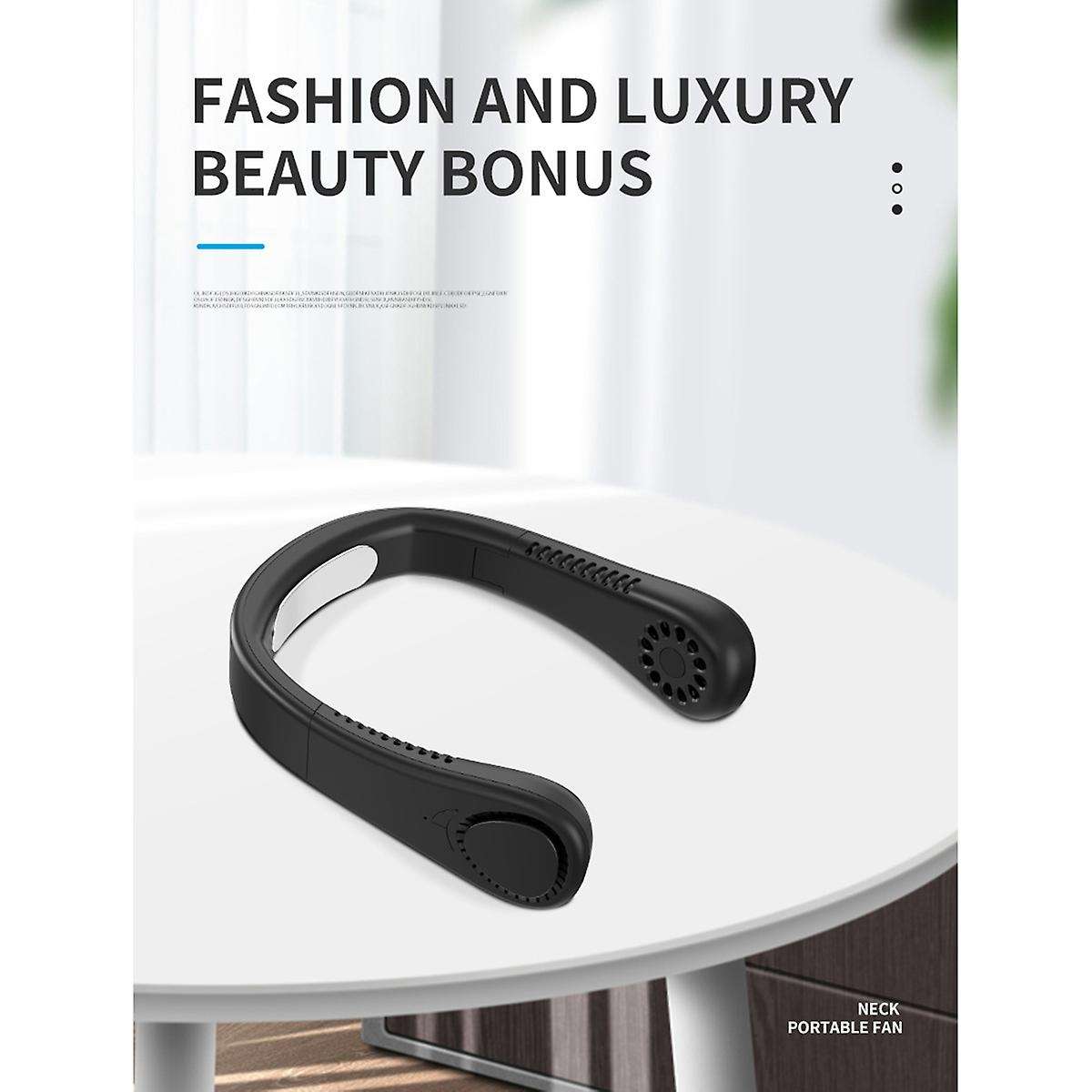 Mini Neck Fan Portable Bladeless Fan Rechargeable Leafless Hanging Fans Air Cooler Wearable Neckband