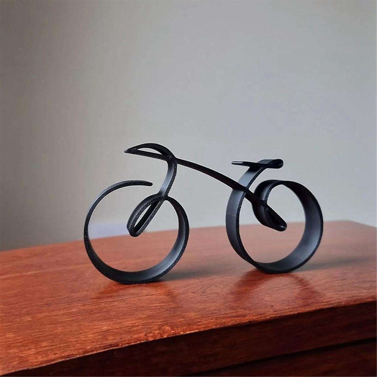 Minimalistic Bicycle Sculpture Wire Framed Style, Minimalist Bicycle Cast Iron Art Sculpture, Retro