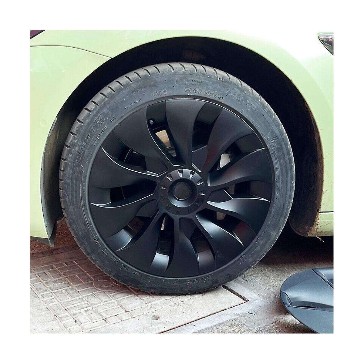 Model 3 Wheel Cover 18 Inch, Hub Cap Full Cover Replacement Accessories for - Black (right)