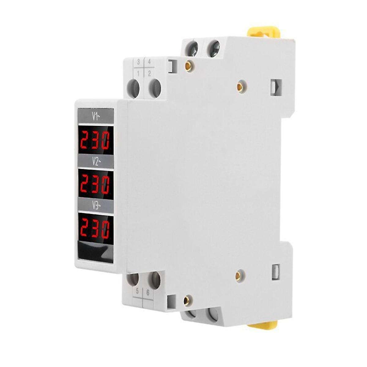 Modular Led Digital Three-phase Voltmeter for Din Rail Voltage Meter Ac80-500v