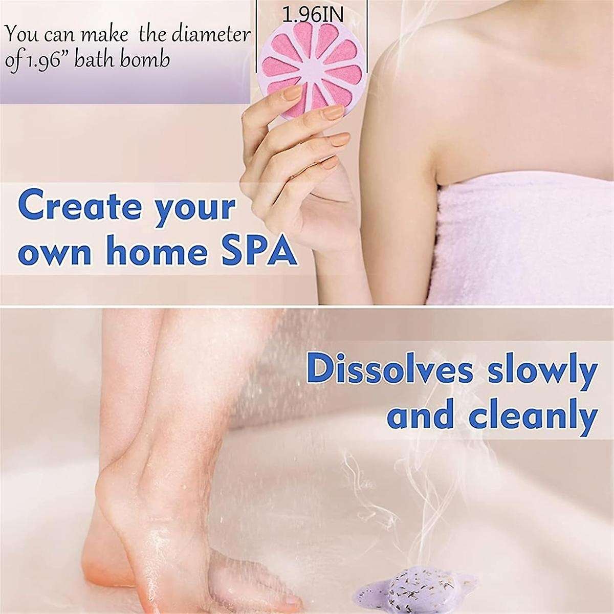 Mold Kit with A Set of Molds Shower Steamers Press,Shower Bomb Tools Mold & Bath Press for DIY Makin