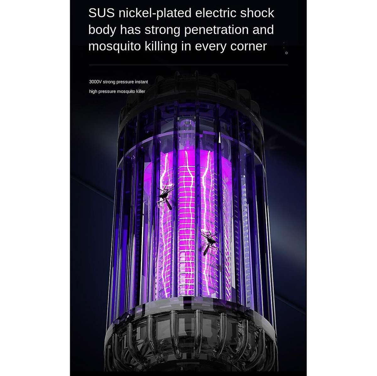 Mosquito Electric Insect Exterminator Effective 3000V Indoor Electronic Insect Exterminator for Yard