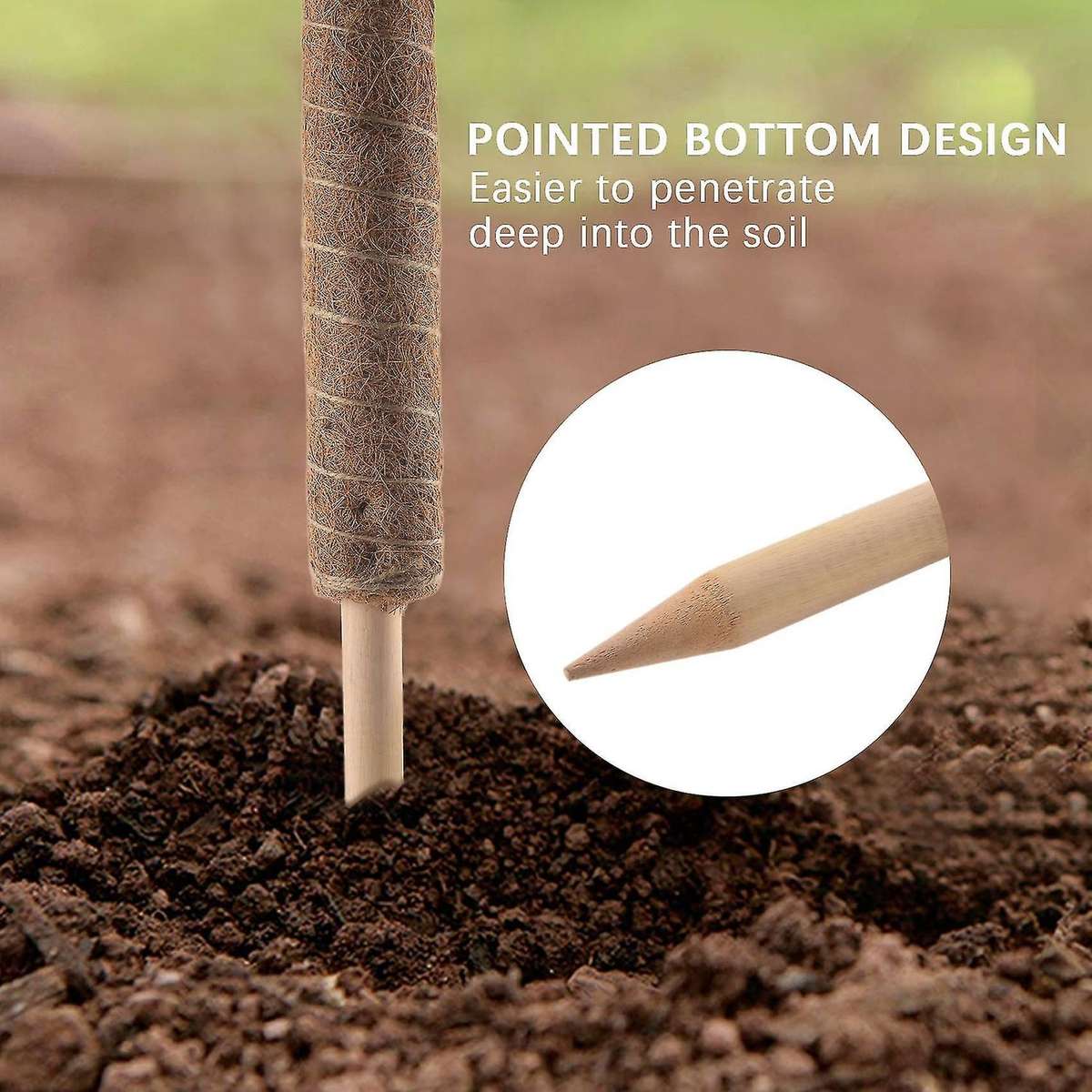 Moss Pole 40cm Moss Pole for Cheese Plant, Stackable Moss Stick and Ties, Coir Plant Support Indoor