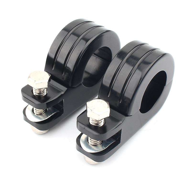 Motorcycle 38MM 1 1.5 inch Engine Crash Bar Guard Highway Foot Peg Clamps Mounts Full Black
