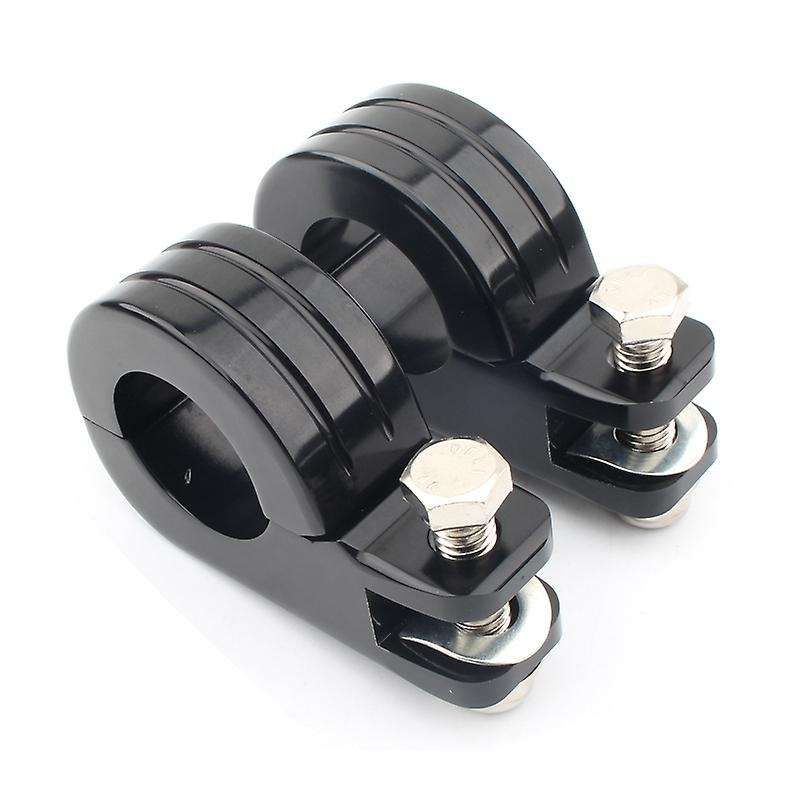 Motorcycle 38MM 1 1.5 inch Engine Crash Bar Guard Highway Foot Peg Clamps Mounts Full Black