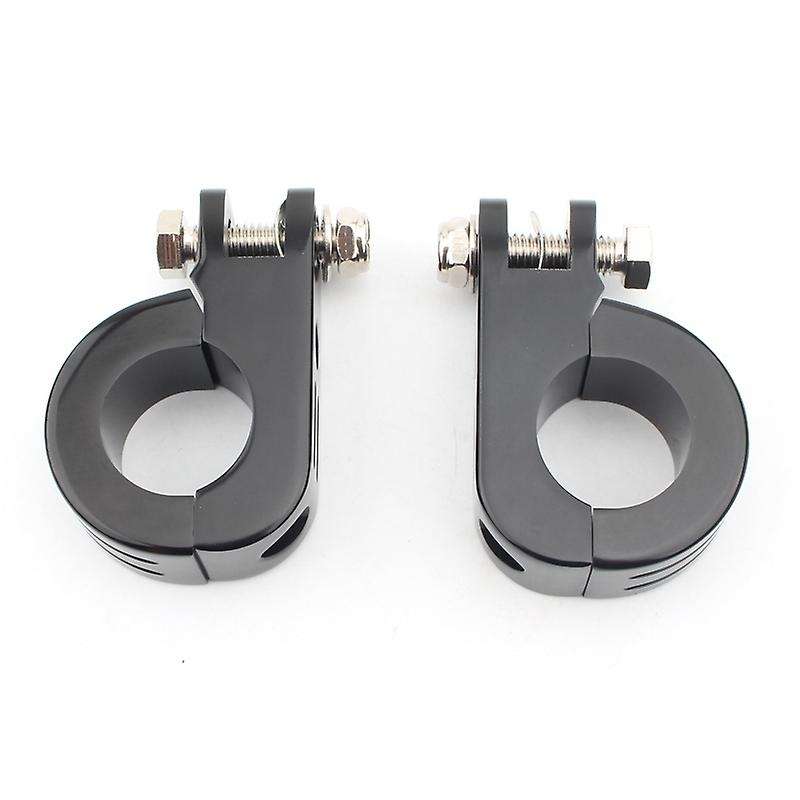 Motorcycle 38MM 1 1.5 inch Engine Crash Bar Guard Highway Foot Peg Clamps Mounts Full Black