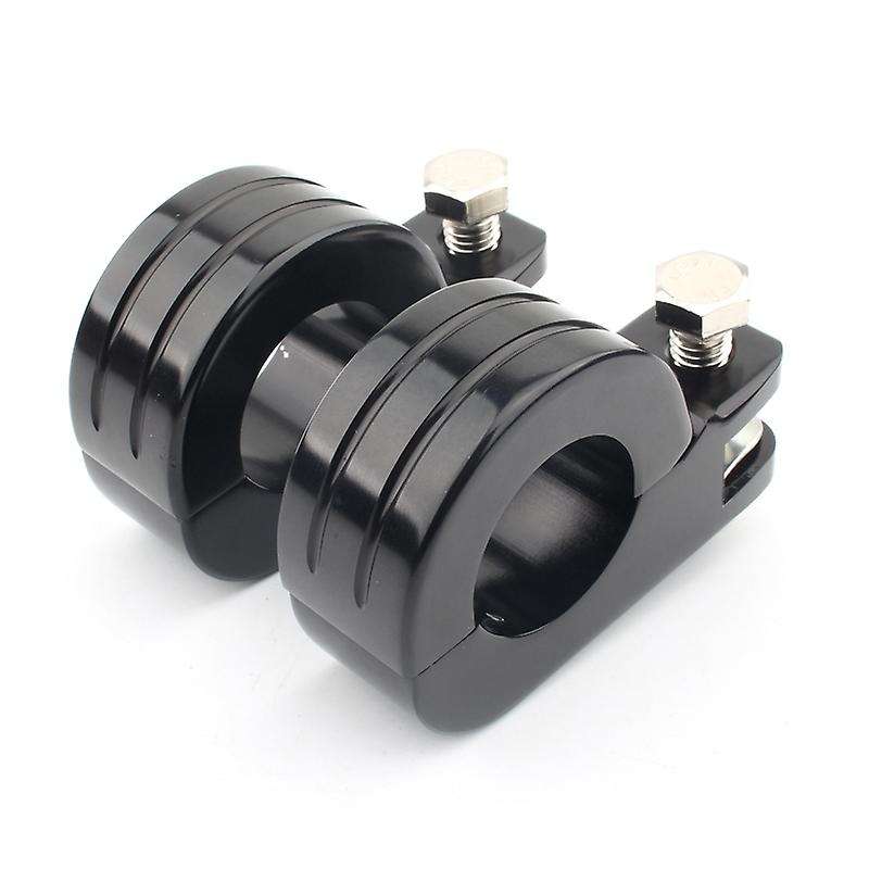 Motorcycle 38MM 1 1.5 inch Engine Crash Bar Guard Highway Foot Peg Clamps Mounts Full Black