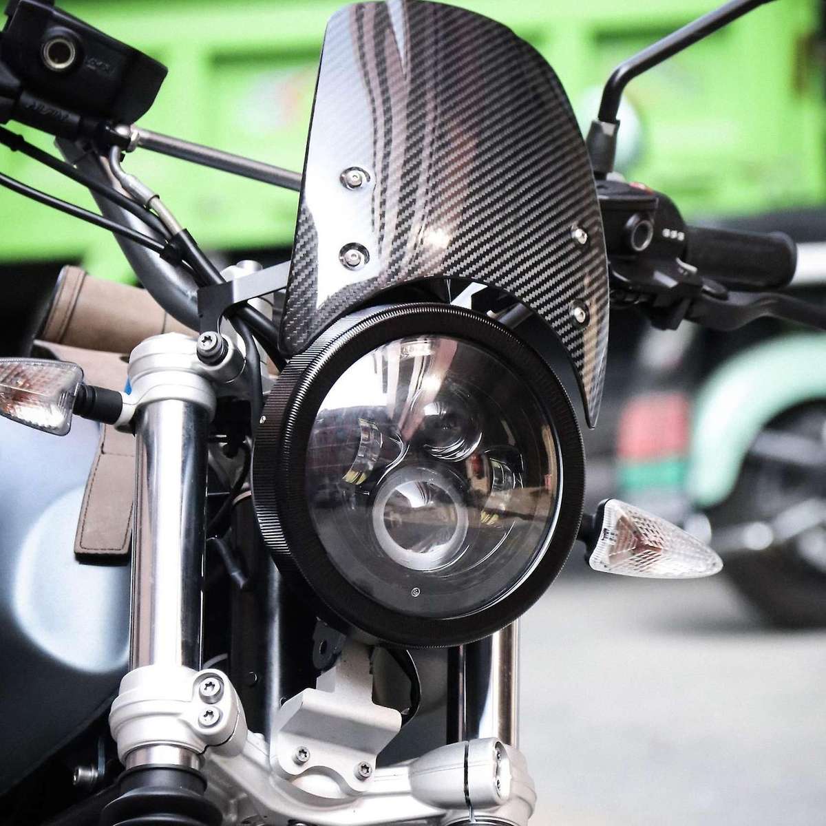 Motorcycle 7inch Burst Headlight Trim Ring Cover CNC Aluminum Speedometer Gauge Headlamp Light Ring