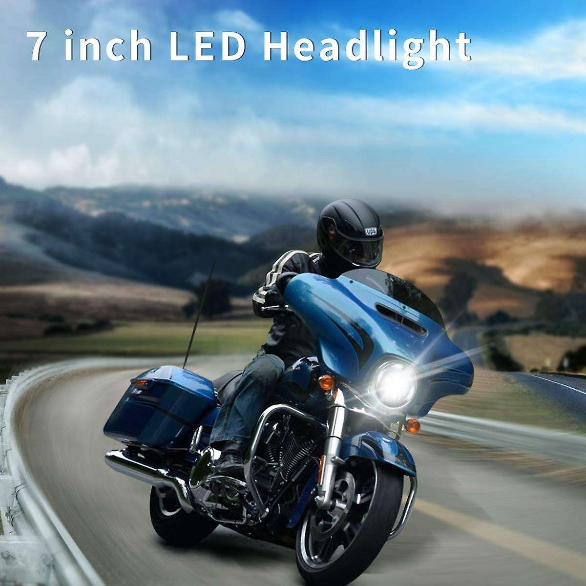 Motorcycle 7-Inch LED Headlight DOT Kit for Touring Ultra Classic Street Glide