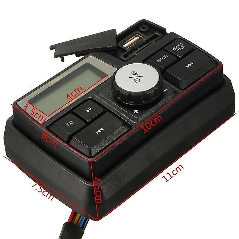 Motorcycle Audio MP3 Radio Sound System Stereo Speakers Bluetooth Waterproof FM 5 EQ Functions LCD