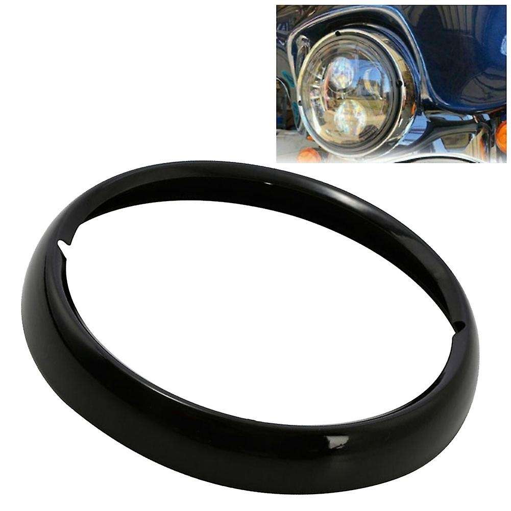 Motorcycle Black 7 Inch Headlight Trim Ring for Touring Glide Street Glide Road King