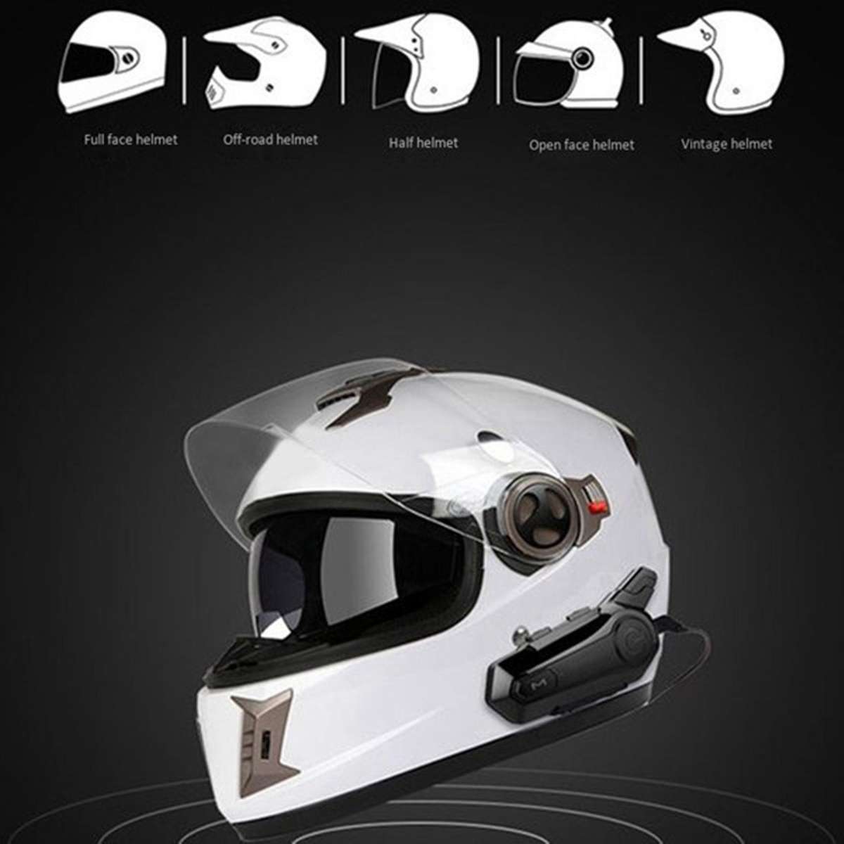 Motorcycle Bluetooth Helmet Intercom Universal Interphone Headset B