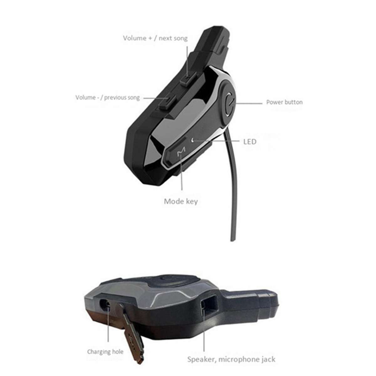 Motorcycle Bluetooth Helmet Intercom Universal Interphone Headset B