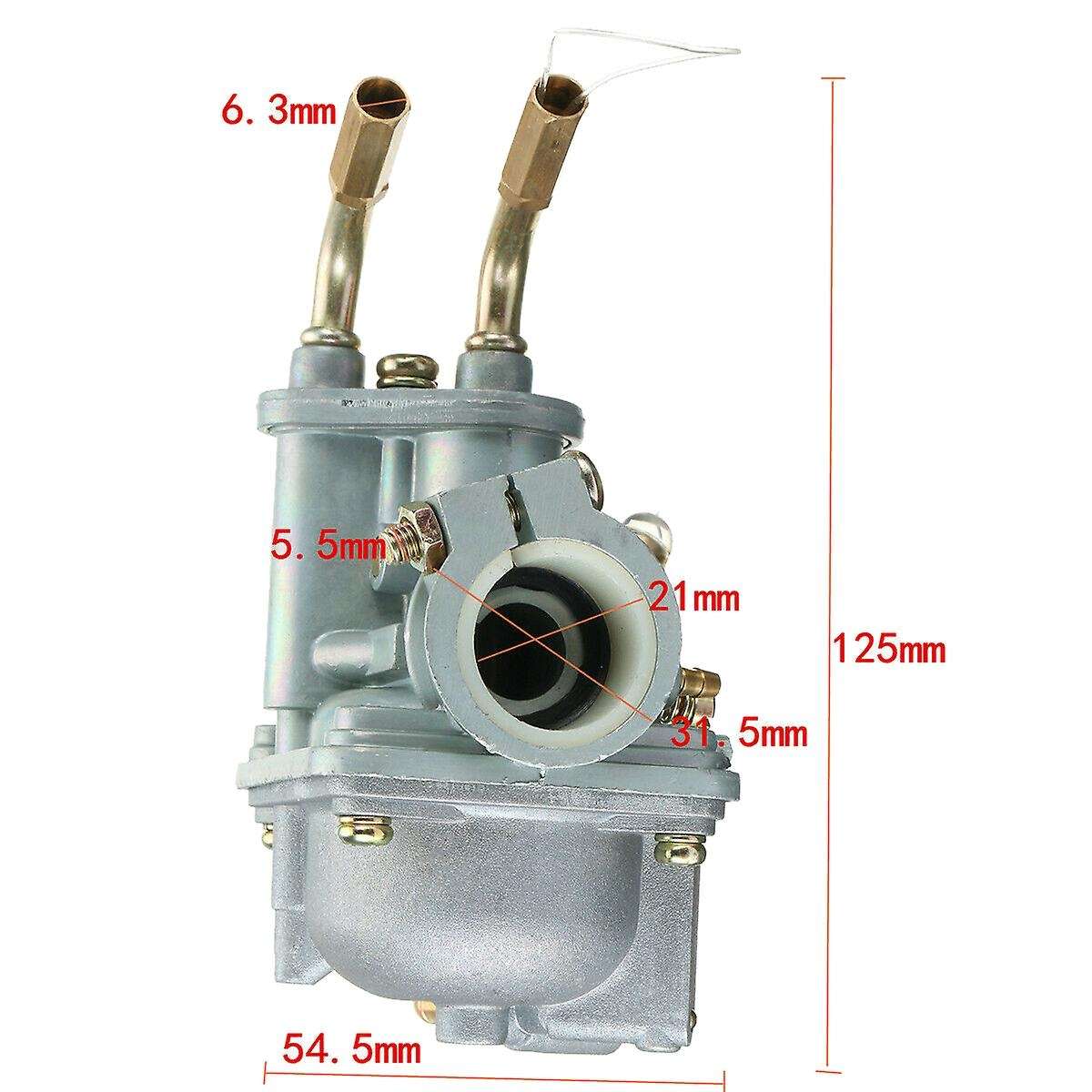 Motorcycle Carburetor with Air Filter Box Throttle Cable Accelerator Cable Set for Peewee PW50 PY50