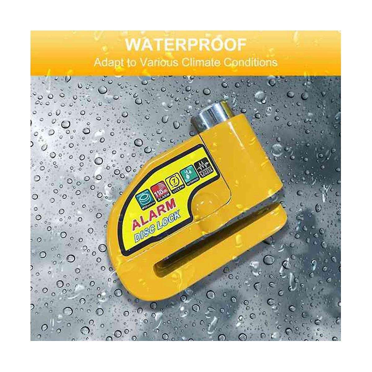 Motorcycle Disc Brake Lock Motorcycle Bike Scooter Security Lock Waterproof Alarm Sound with Remind